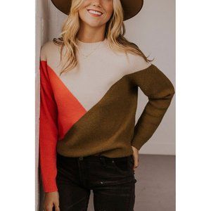 Roolee ‘To The Point’ Colorblock Ribbed Sweater M